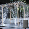 Solhice LED Curtain Lights Outdoor 20ft x10ft Cool White, 600 LED String Lights Backdrop Indoor Plug in, Twinkle Lights for Outside Backyard Wedding Bedroom Décor (Not Connectable) by Solhice
