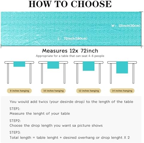 6 Packs 12 x 72 inches Sequin Table Runner, Turquoise Glitter Table Runner for Birthday Party Supplies Wedding Engagement Baby Shower Holiday Celebration Event Decorations - Image 4