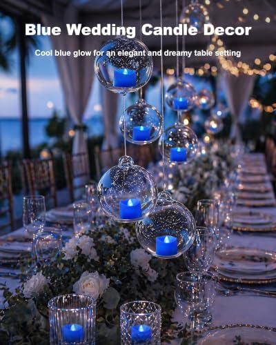 Homemory 12-Pack Blue Flameless Battery Tea Light Candles, 200+ Hours - Image 5