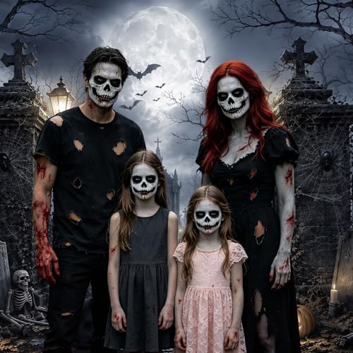 9 x 6 ft Halloween Backdrop Spooky Cemetery Castle Full Moon Pumpkin Black Cat Skeleton Photography Background, Horror Fall Party Decor Photo Booth Props, Kids Birthday Studio Wall Decor Banner - Image 3