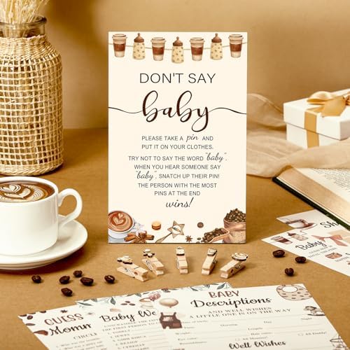 Patelai 321 Pcs Baby Shower Games Supplies, Coffee - Image 2