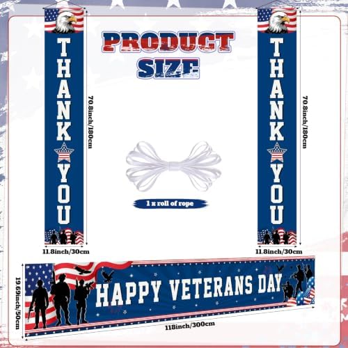 Peryiter Veterans Day Decorations Patriotic Military Door Banners - Image 2