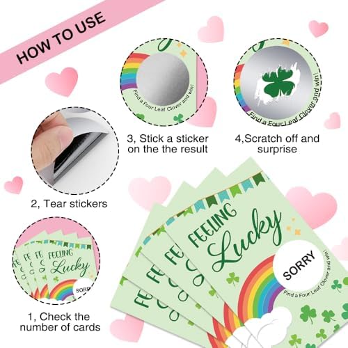 50 Pcs Feeling Lucky Scratch off Game Cards for Casino Night - Image 3
