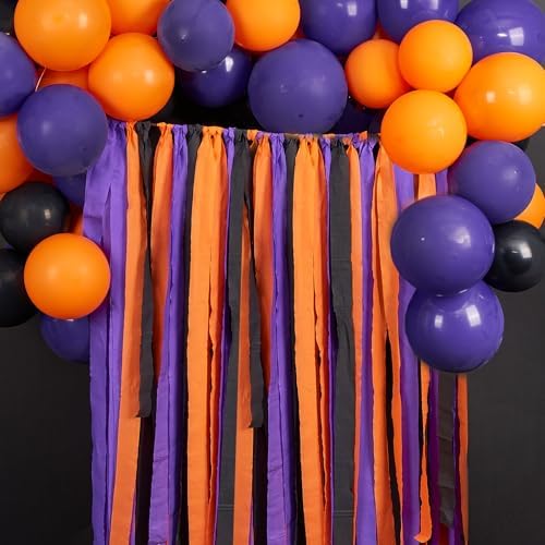 PartyWoo Purple Crepe Paper 4pcs 328 FT Dark Purple Streamers - Image 2