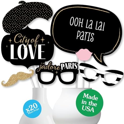 Stars Over Paris - Parisian Themed Photo Booth Prop Kit, DIY Props - 20pc by BigDotofHappiness