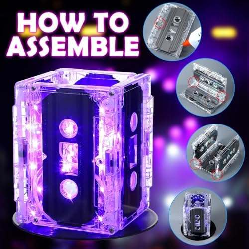 Halloscume 6 Sets 90s Party Decorations Neon Disco Cassette Tape - Image 3