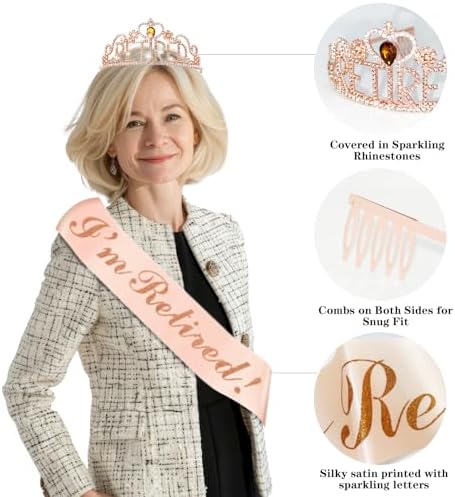 Retirement Party Decorations for Women, Pre-Assembled Rose Gold Black Set. - Image 4