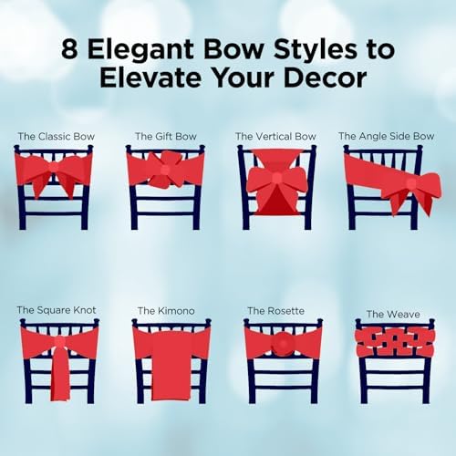 Leading Linens 200 pcs Coral 108"x8" Satin Bow Sash Chair Cover Decoration - Image 5