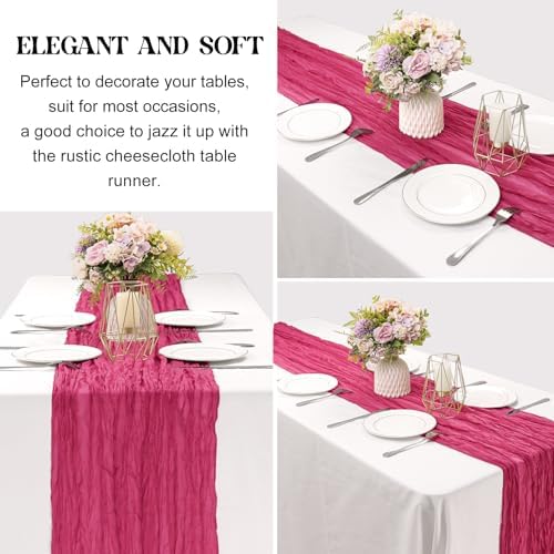10FT Cheesecloth Table Runner Boho Party Home Decorations - Image 3