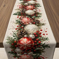 Christmas Decorations - Xmas Balls Snowflake Pine Cone Table Runner by OHOME