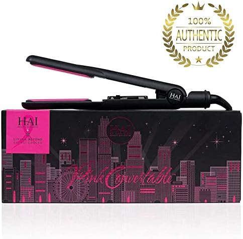 HAI Convertible Flat Iron Straightener for Women - Professional Ceramic with 5 Temperature Levels for All Hair Types - (Classic Pink) - Image 3