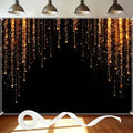 Black and Golden Backdrop 7x5ft Polyester Glitter Backdrop Masquerade Decorations Vintage Photo Booth for Family Birthday Party Photo Studio with Ribbon by DuoduoBuy