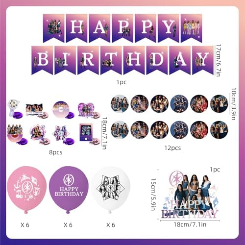 Birthday Party Decorations Singer Themed Party Supplies Set with Happy Birthday Banner, Balloons, Hanging Swirls Cake Toppers and Cupcake Toppers for Fans Birthday Party - Image 3