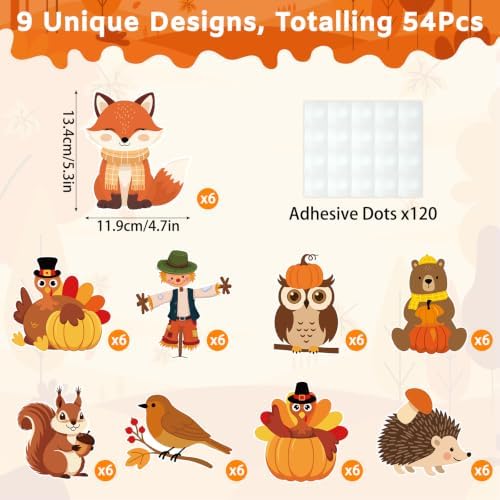 54Pcs Fall Bulletin Board Decorations, Thanksgiving Cutouts Classroom Decor - Image 2