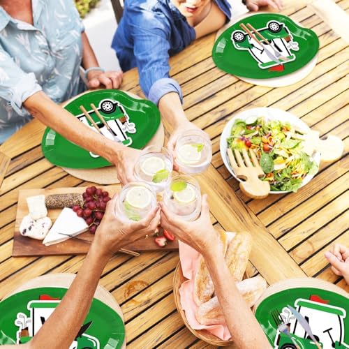 Whaline 90Pcs Golf Party Plates Napkin Set, Green Sport Ball - Image 5