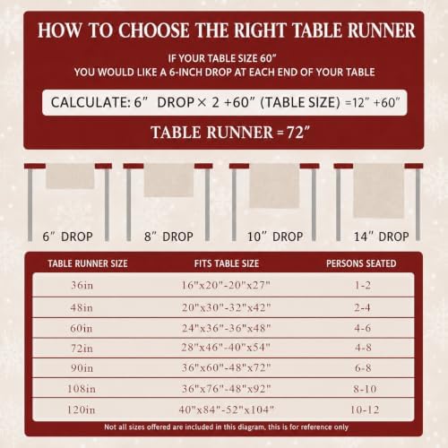 Red Snowflakes Christmas Table Runner Xmas Winter Decorations - Image 5