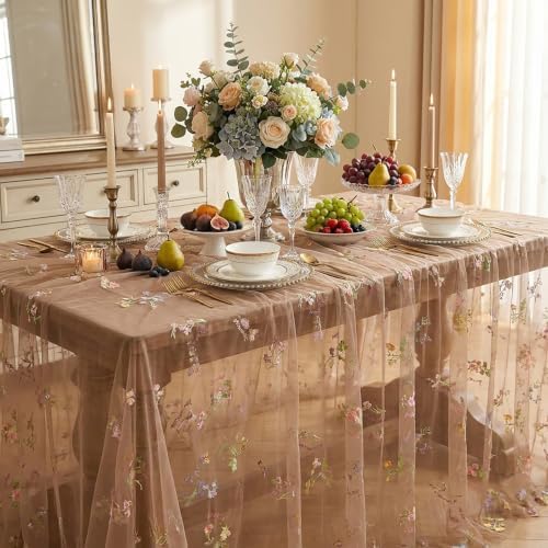 Gauze Table Runner Cloth Flower 10ft Embroidery Tulle Spring Wildflower - Image 2