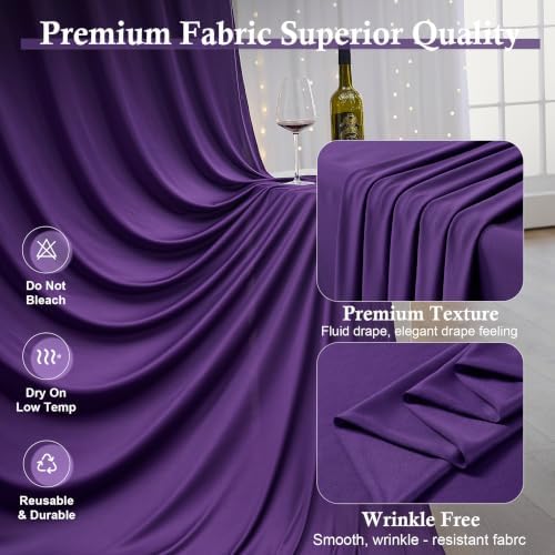 50ft x 15ft Purple Backdrop Curtains, Wrinkle Free Drapes Back Drop Cloth - Image 3
