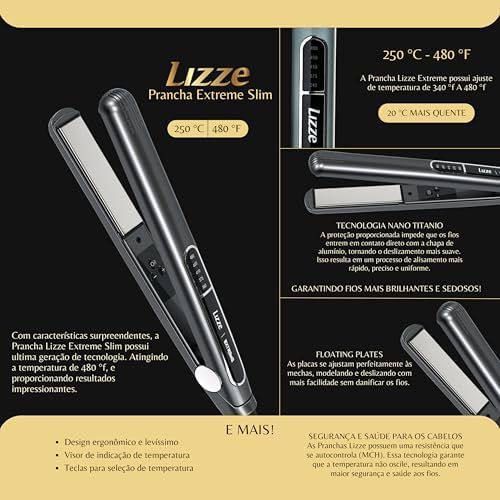 Lizze Extreme Professional Slim 480ºF Professional Titanium Straightener - Image 3