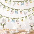 Cheerland 3pcs Wildflower Garland Flower Banner Floral Party Decorations Reusable Banner for Enchanted Garden Birthday Woodland Baby Bloom Bridal Shower Silly Goose Fairy Cottagecore Whimsical Decor by Cheerland