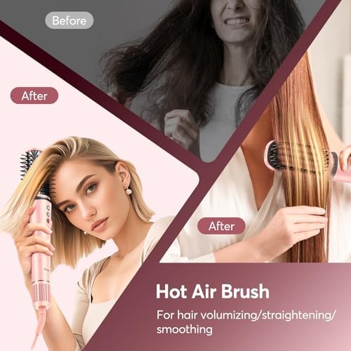 5 in 1 Hair Styling Kit with Travel Case, Multi Hair Styler Set for Curling, Straightening, Volumizing & Smoothing, Hot Air Brush with Ionic Care for Fast Styling at Home & Travel - Image 6