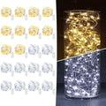 20 Pack Fairy Lights Battery Operated 7ft 20 LED Mini String Lights Twinkle Lights Silver Wire Firefly Starry Lights for Mason Jars Wedding Party Christmas Centerpiece Decor, Warm White & Cool Whtie by HOBAYS