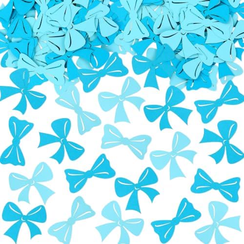 200Pcs Double-sided Blue Bows Confetti Bow Bowknot Table Decorations by Cyodoos