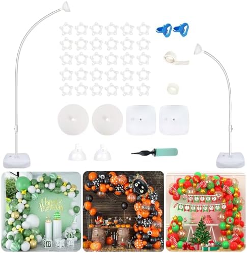 Bazen 2 Pack Arch Stand Balloon White 8.2FT&5FT Bending Half Arch Stand. by Bazen