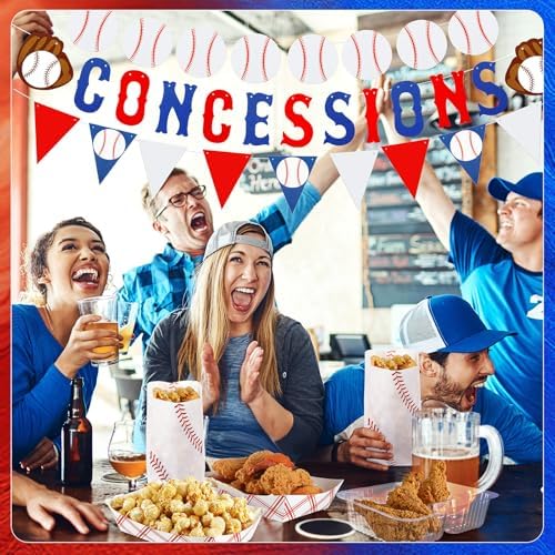 153 Pcs Vintage Baseball Party Decoration Supply Concession Banner 50 Set - Image 4