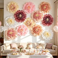 12Pcs Boho Large Paper Flowers 12'' Giant Paper Flower Decorations for Wall by SUNBEAUTY