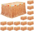 Fovths 16Pcs Luau Grass Table Skirt, Reddish Golden Brown, 9 Ft x 29.5 in by Fovths