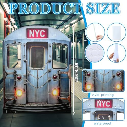 Colingmill 5.5 Ft New York Subway Cardboard Stand up Cutout Backdrop - Image 2