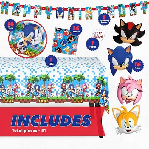 Sonic Birthday Party Decorations, Serves 16 Guests - Image 2