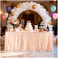 THARAHT Tulle Table Skirt 6FT 180CM Long for Rectangle Tables Round Tables Ruffle Desk Skirt for Princess Girls Birthday Party Cake Dessert Decorations Table Skirt by THARAHT