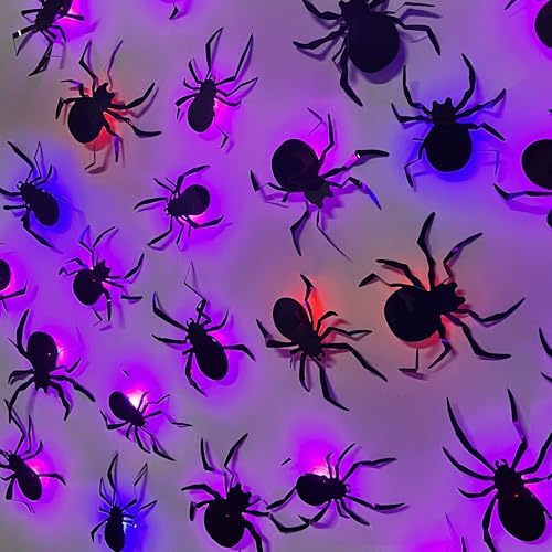 DR.DUDU 36 Pack Halloween Wall Decor Light up Spiders Window Decorations by DRDUDU