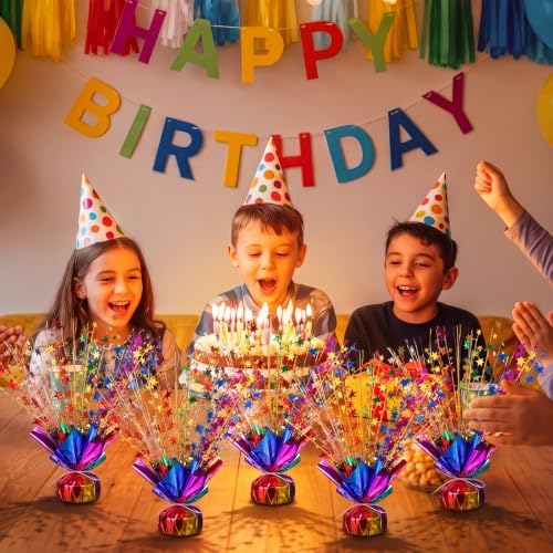 Fuutreo 12 Pack Rainbow Star Spray Centerpieces, Birthday Party Decorations - Image 4