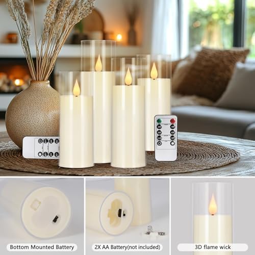 24-Pack LED Flameless Candles(14/16/18cm) with 4 Timers Remote - 3D Flickering Flame, Clear, Perfect Decor for Home & Events. - Image 6