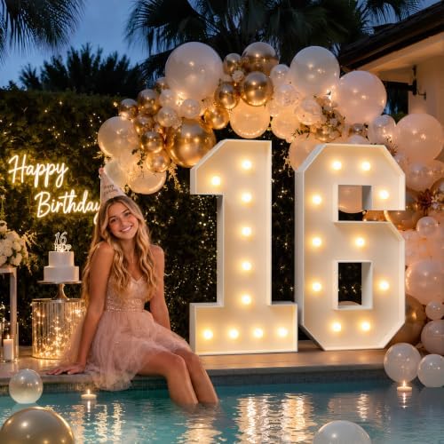 imprsv 4FT Light Up Marquee Numbers 18 for 18th Birthday Decorations - Image 7