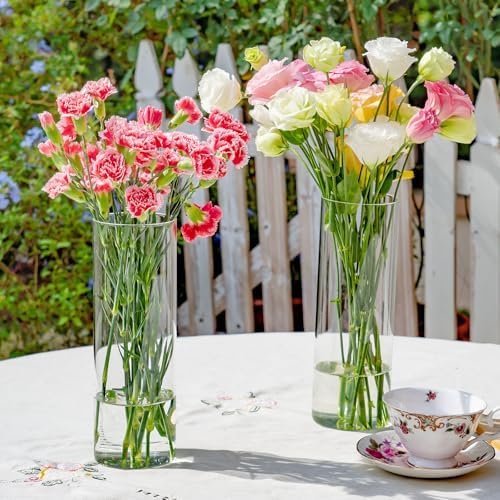 7pcs Glass Cylinder Vases for Centerpieces - 10 Inch Tall Glass Vases for Flower, Clear Flower Vase Bulk Floating Candle Vase for Table Centerpiece Wedding Home Décor - Image 5