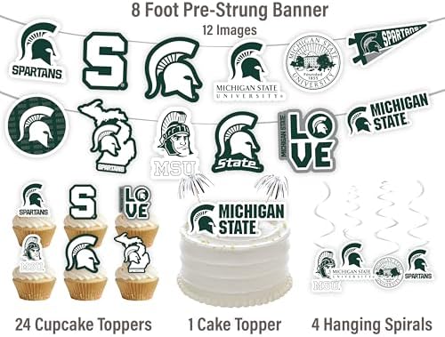 Michigan State Party Decorations, MSU Decor, Spartans Graduation 42 Pc - Image 3