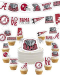 Alabama Crimson Tide Cake Topper & Party Decorations, Roll Tide 42 Pcs by PartyKandyDecorGifts