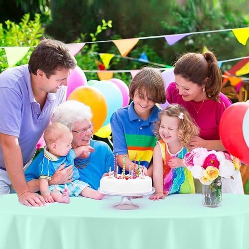 4 Pack Round Pastel Table Cloths for Parties, 84 Inch - Image 4
