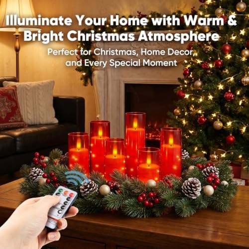 Raycare 9 Pcs Flameless Battery Operated Pillar Candles with Remote Timer - Image 4