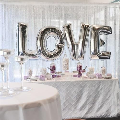 White Sequin Backdrop Curtain 7ft x 7ft Party Backdrop for Party Wedding - Image 5