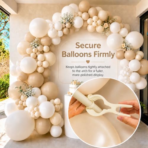 LemonRoad 10 Pack Large Balloon Arch Clips Spring Clamp for Backdrop, Beige - Image 4