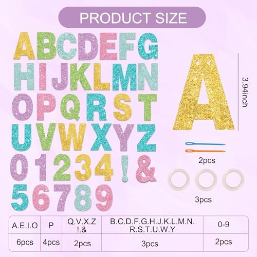 BEISHIDA Glitter Macaron 116 PCS A-Z DIY Letter Custom Banner Party Decor - Image 3