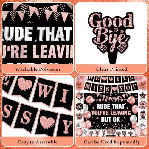Rude That You'Re Leaving But OK Banner, Farewell Party Decorations - Image 5