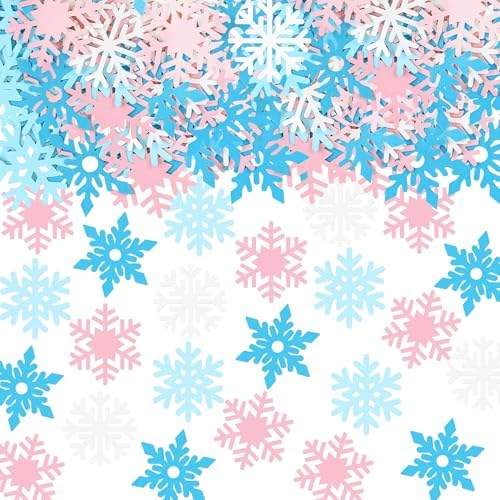 100 Pcs Snowflakes Confetti Decorations for Christmas Winter Frozen Theme Themed Party Baby Shower Confetti Paper Table Scatter by Cyodoos
