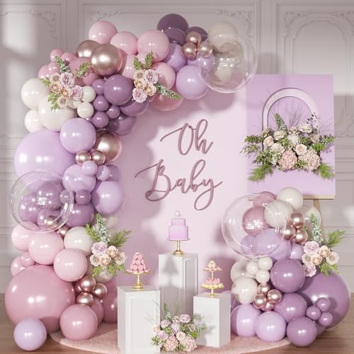 Dusty Purple Balloon Arch Kit Pink and Lavender Balloon Garland by NUTTYBASH