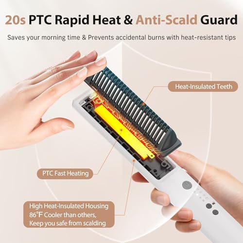 Quico Hair Straightener Brush, 100-240V Dual Voltage Straightener Brush - Image 5
